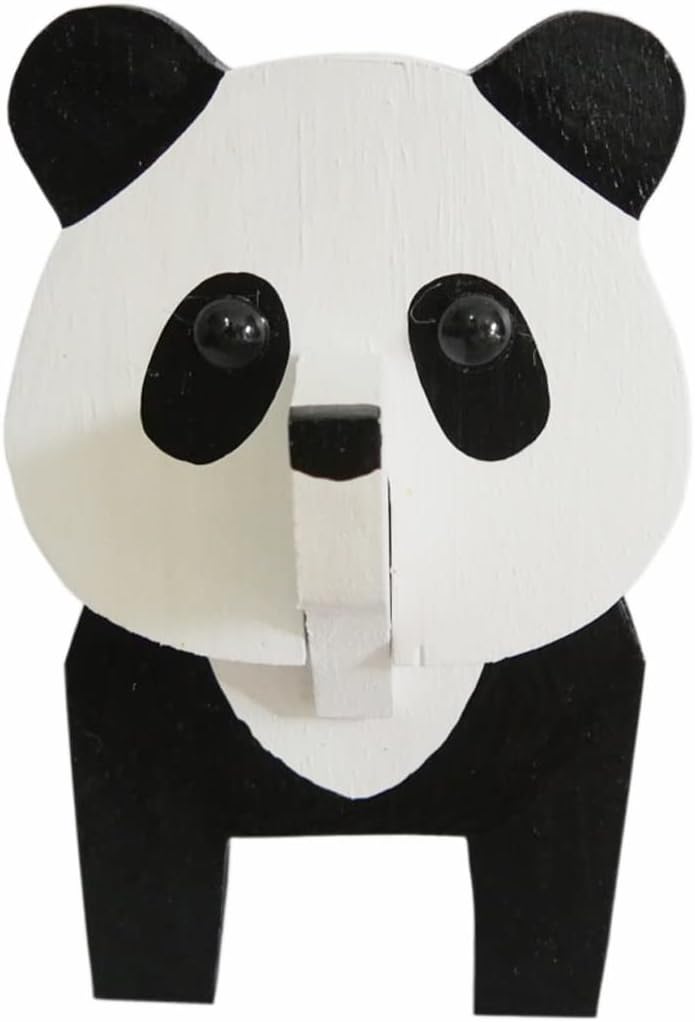 Red Dollar Handmade Wood Carved Animal Eyeglass Holder, Sunglasses Display Stand, Nightstand Home Office Desk Decor, Christmas Holiday New Year Business Gift for Men Women Adults (Panda) - Image 4